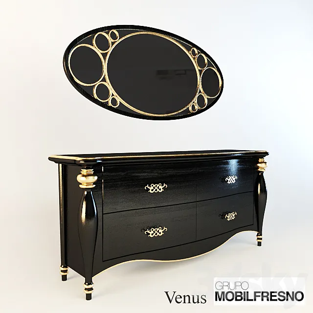 dresser with mirror mobilfresno Venus 3ds Max