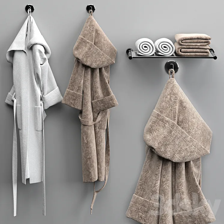 Dressing gowns and towels 3 3DS Max