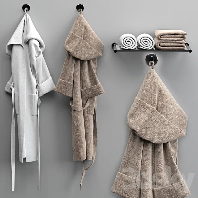 Dressing gowns and towels 3 3DSMax File