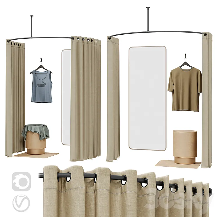 Dressing room (3 options) 3DS Max Model