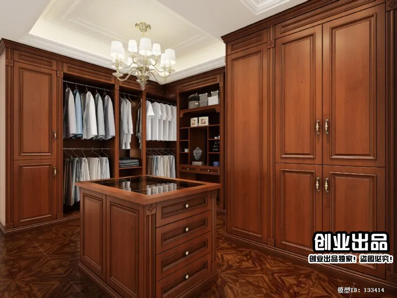 Dressing Room 3D Interior Scene – American Style – 002