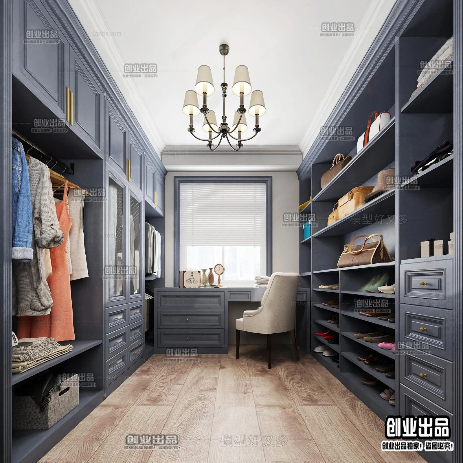 Dressing Room 3D Interior Scene – American Style – 008