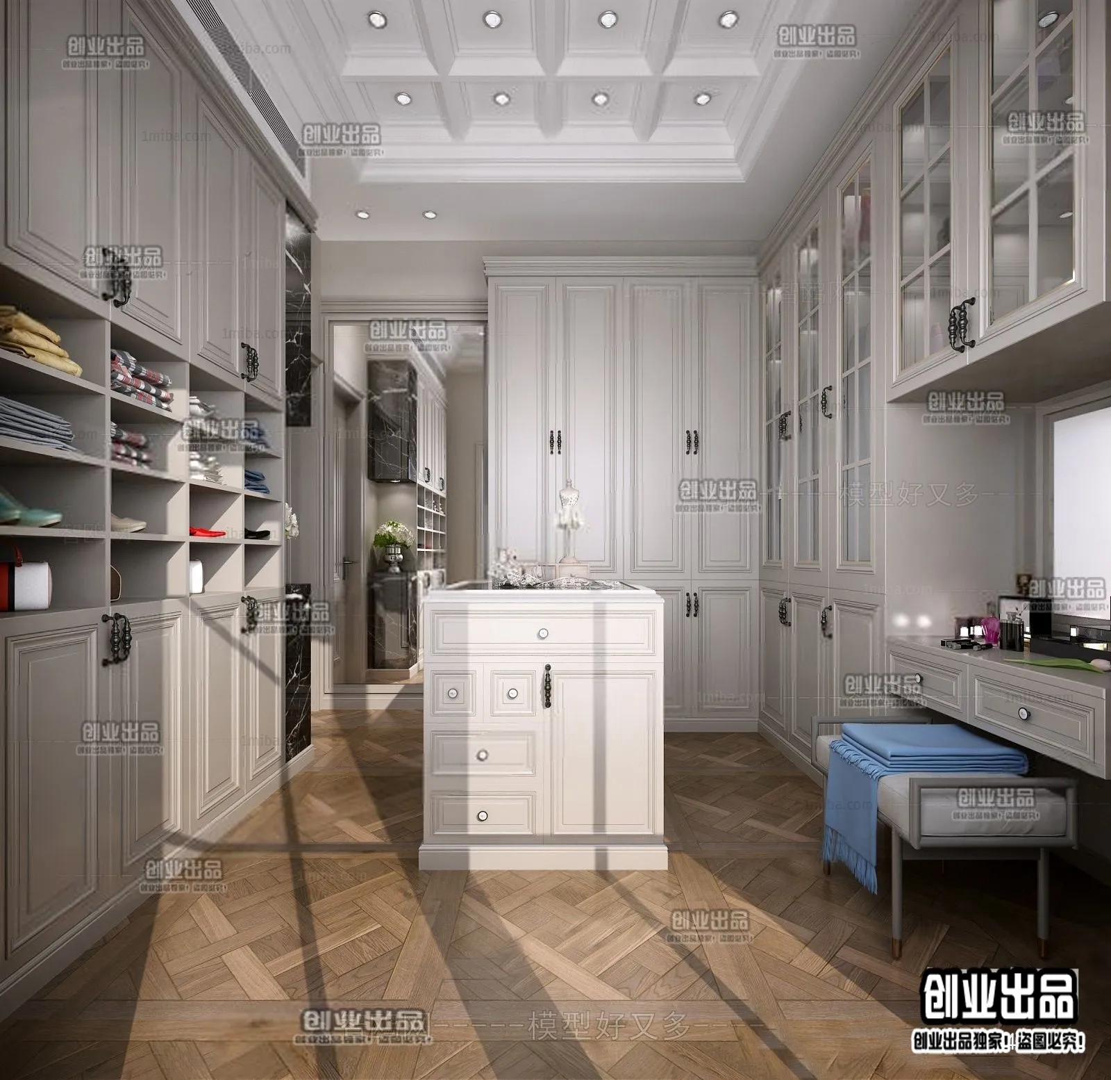 Dressing Room 3D Interior Scene – American Style – 014