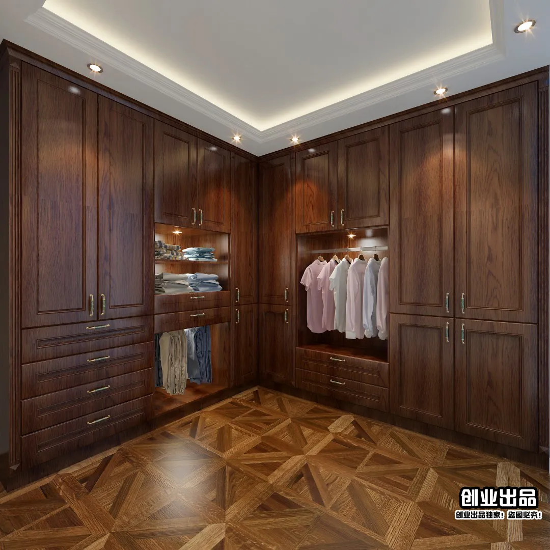 Dressing Room 3D Interior Scene – American Style – 020