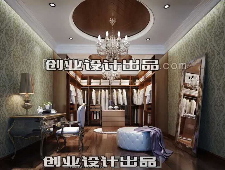 Dressing Room 3D Interior Scene – European Style – 013