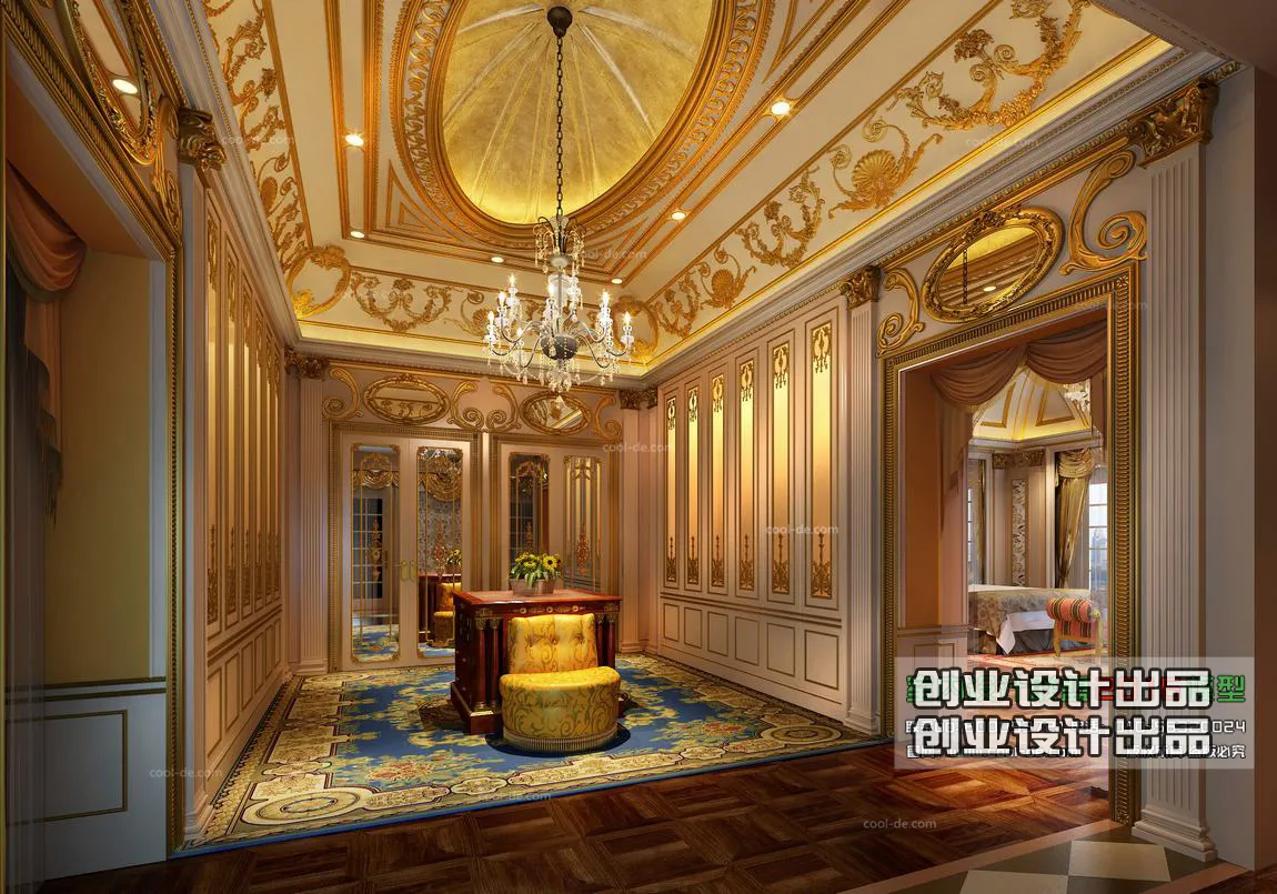 Dressing Room 3D Interior Scene – European Style – 014