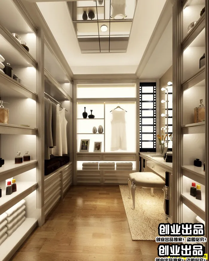 Dressing Room 3D Interior Scene – European Style – 015