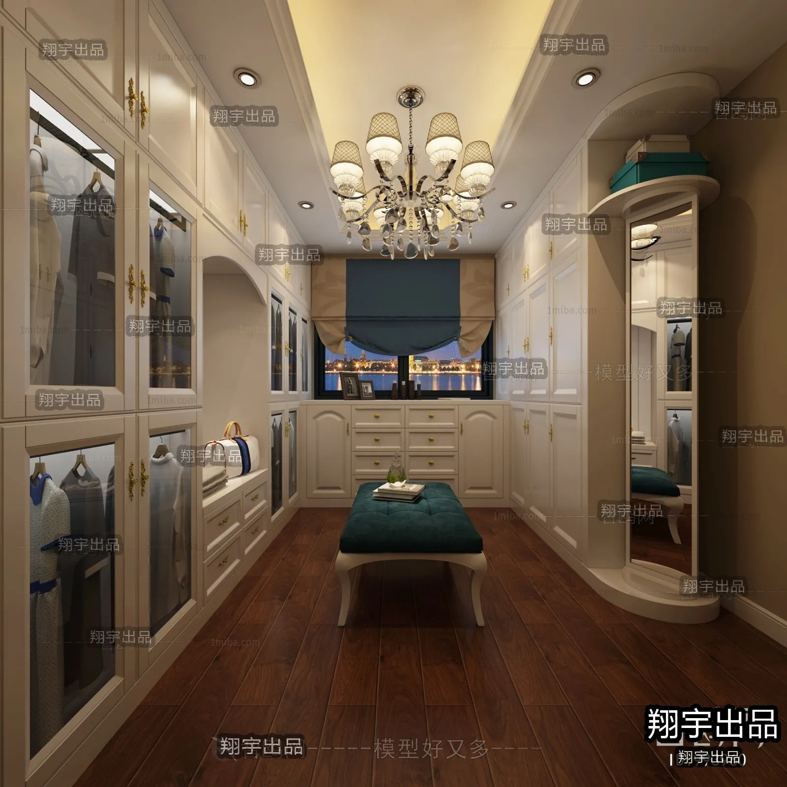 Dressing Room 3D Interior Scene – European Style – 028