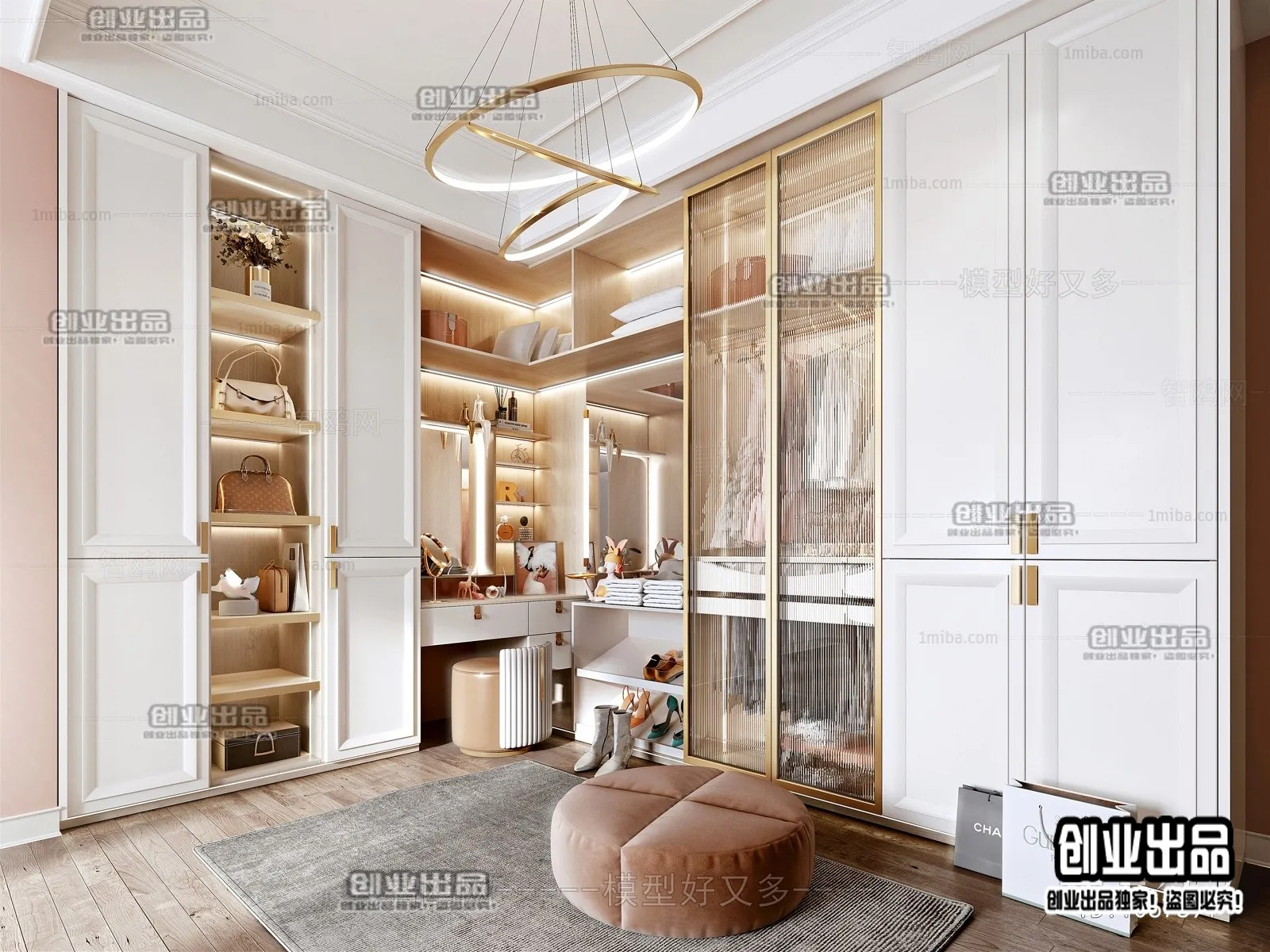 Dressing Room 3D Interior Scene – Modern Style – 001