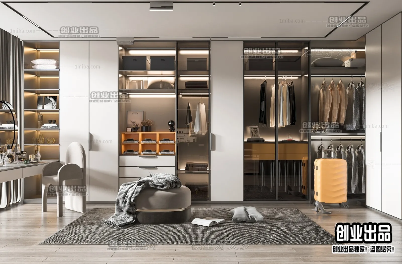 Dressing Room 3D Interior Scene – Modern Style – 003