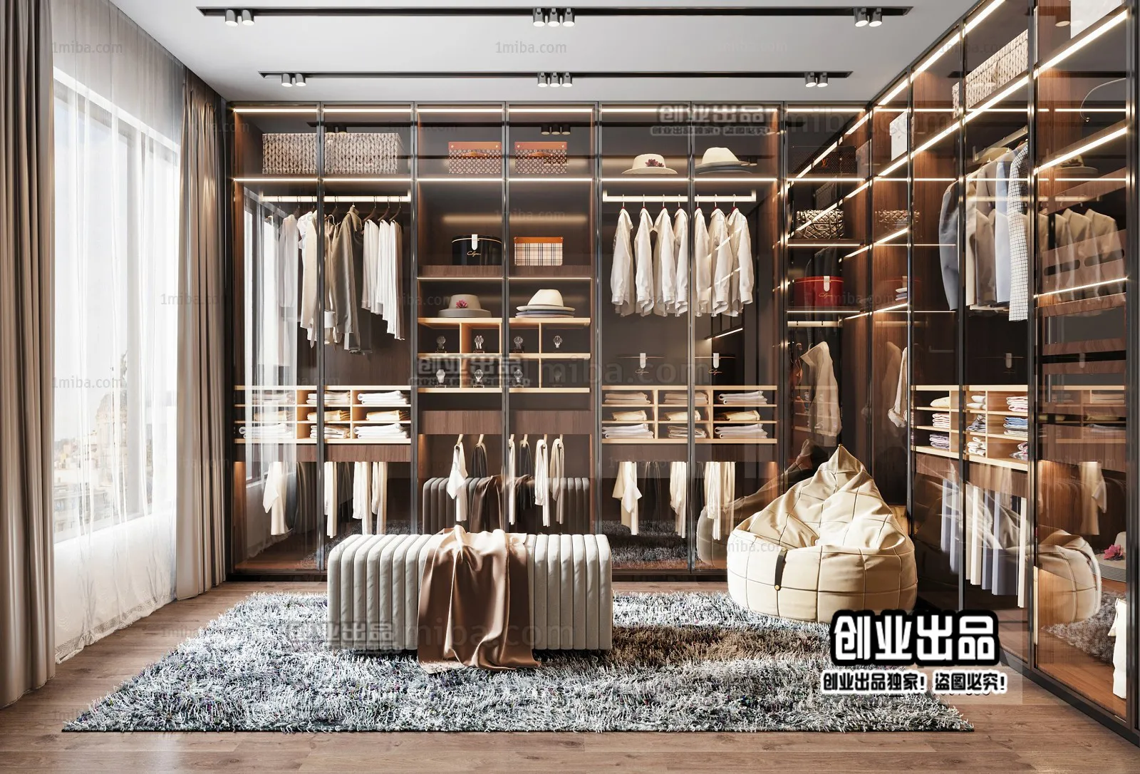 Dressing Room 3D Interior Scene – Modern Style – 005