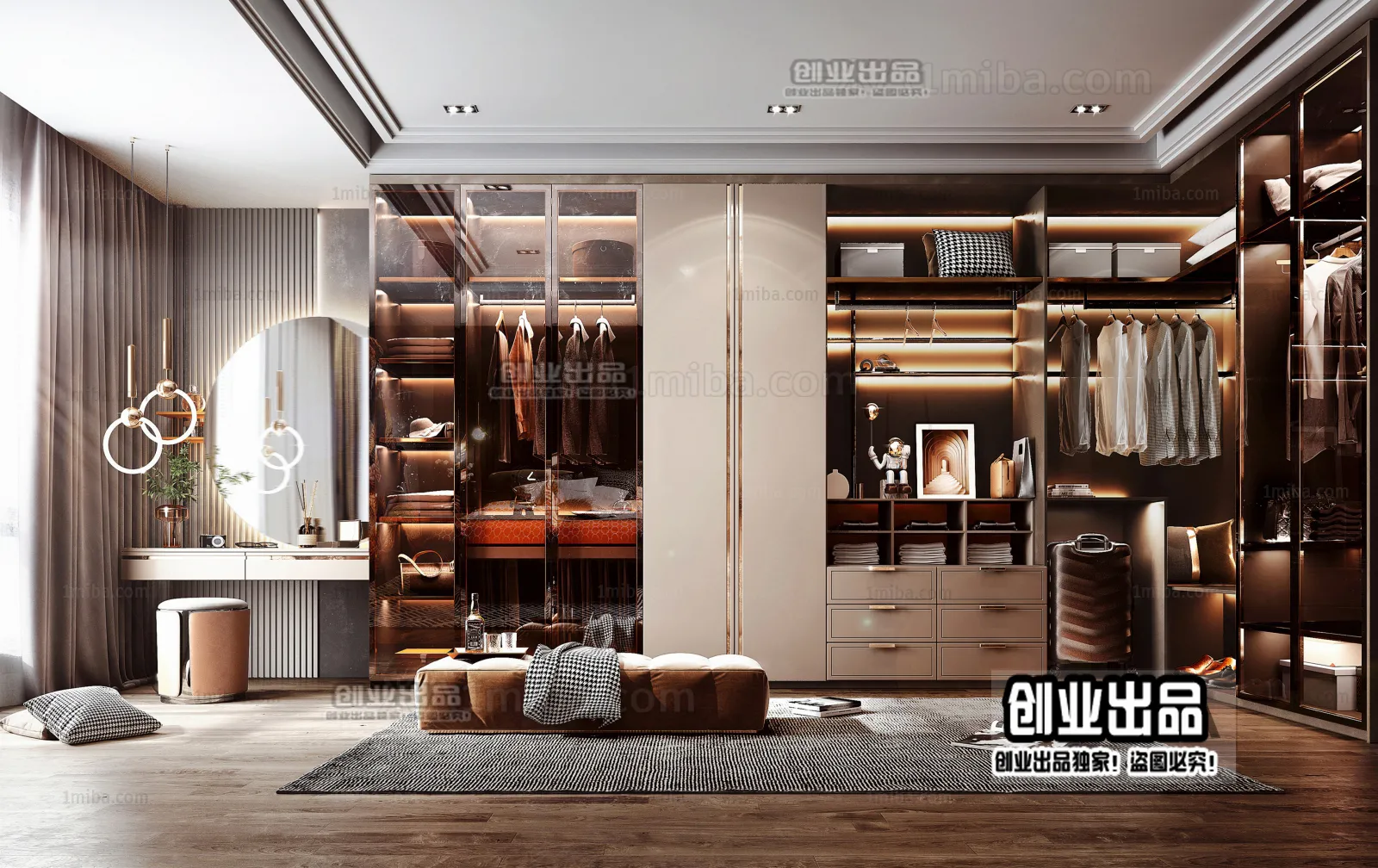 Dressing Room 3D Interior Scene – Modern Style – 006