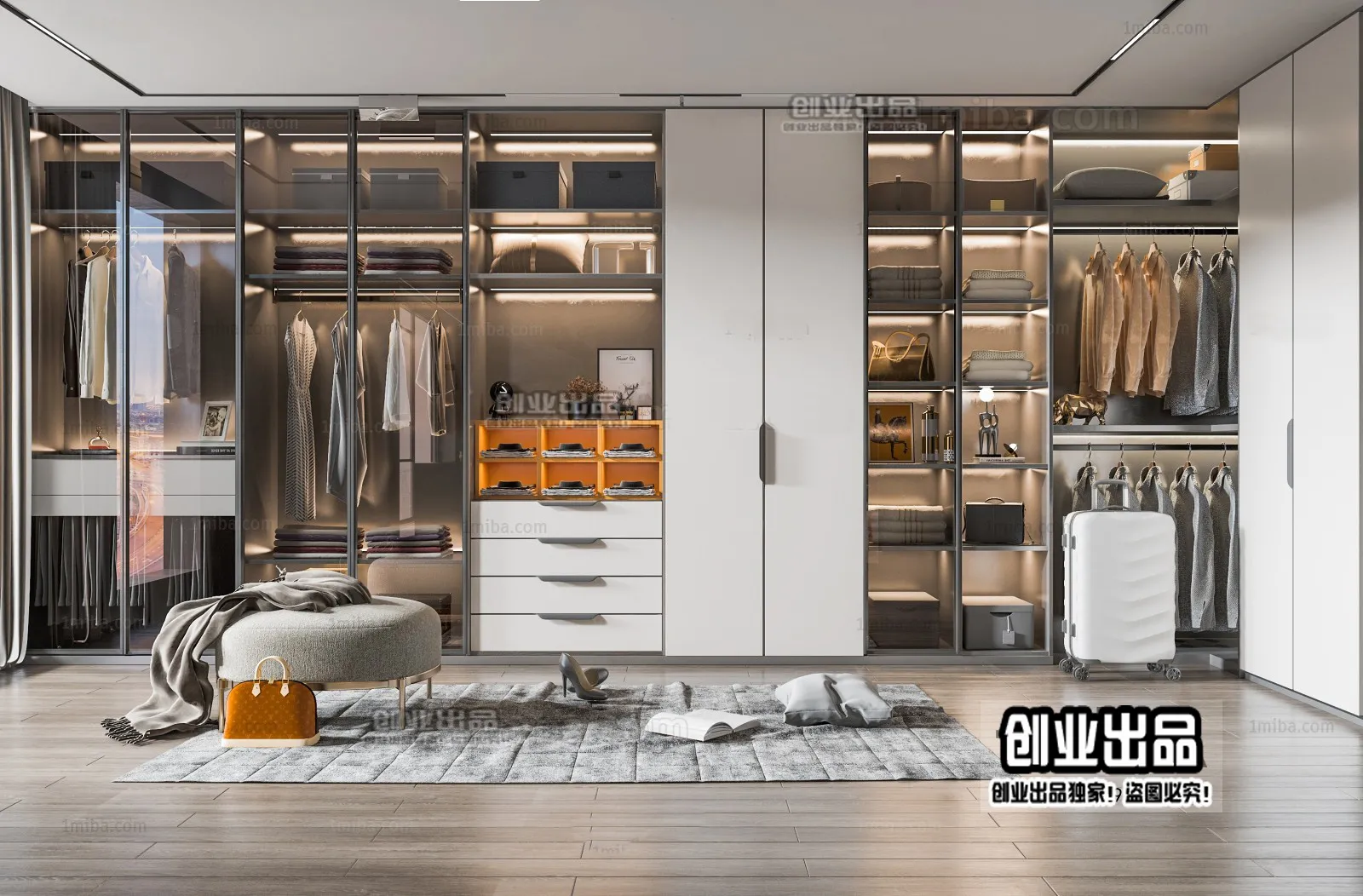 Dressing Room 3D Interior Scene – Modern Style – 007