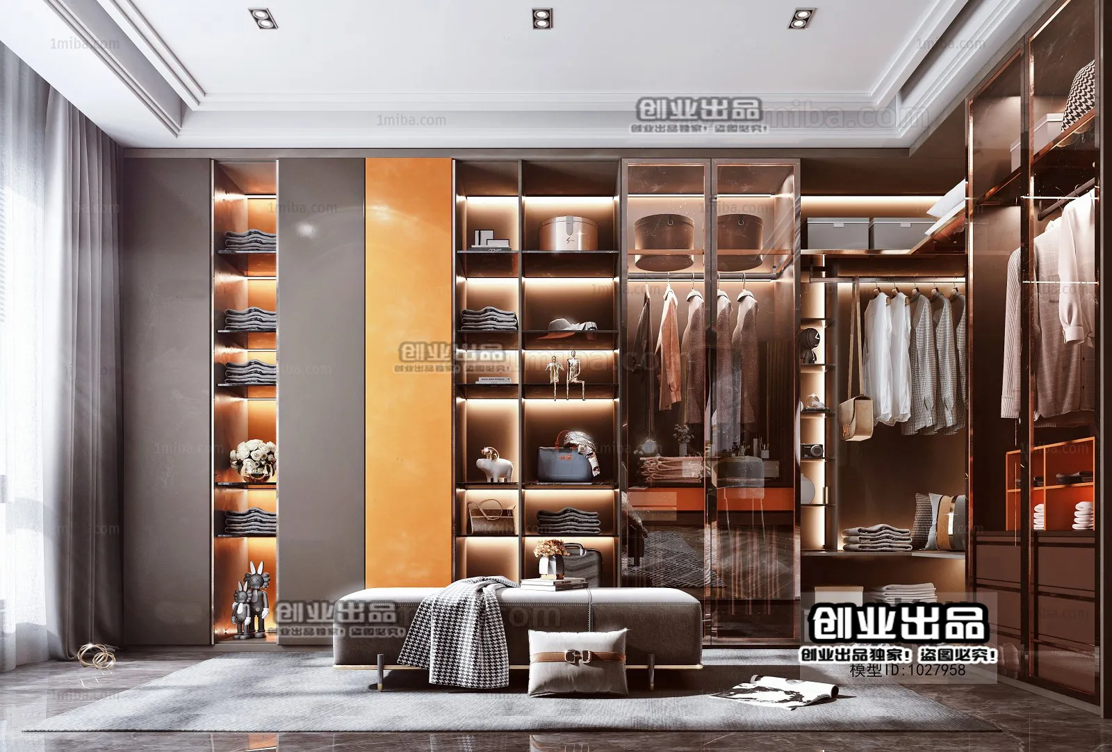 Dressing Room 3D Interior Scene – Modern Style – 009