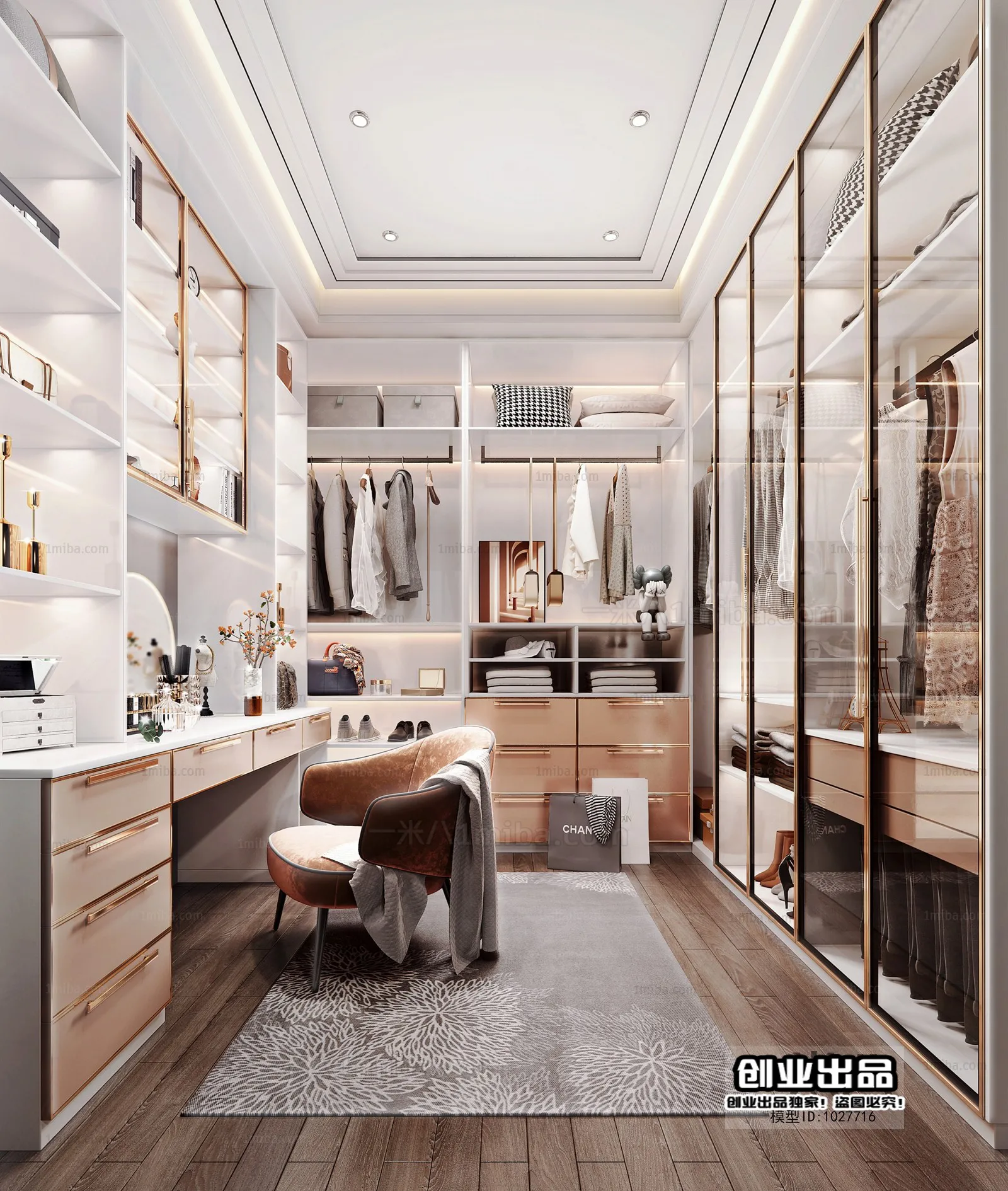 Dressing Room 3D Interior Scene – Modern Style – 010