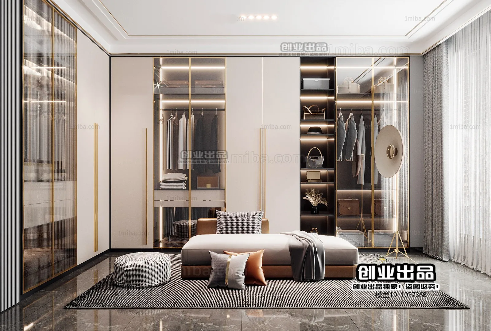 Dressing Room 3D Interior Scene – Modern Style – 011