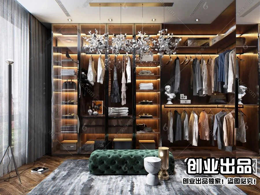 Dressing Room 3D Interior Scene – Modern Style – 016