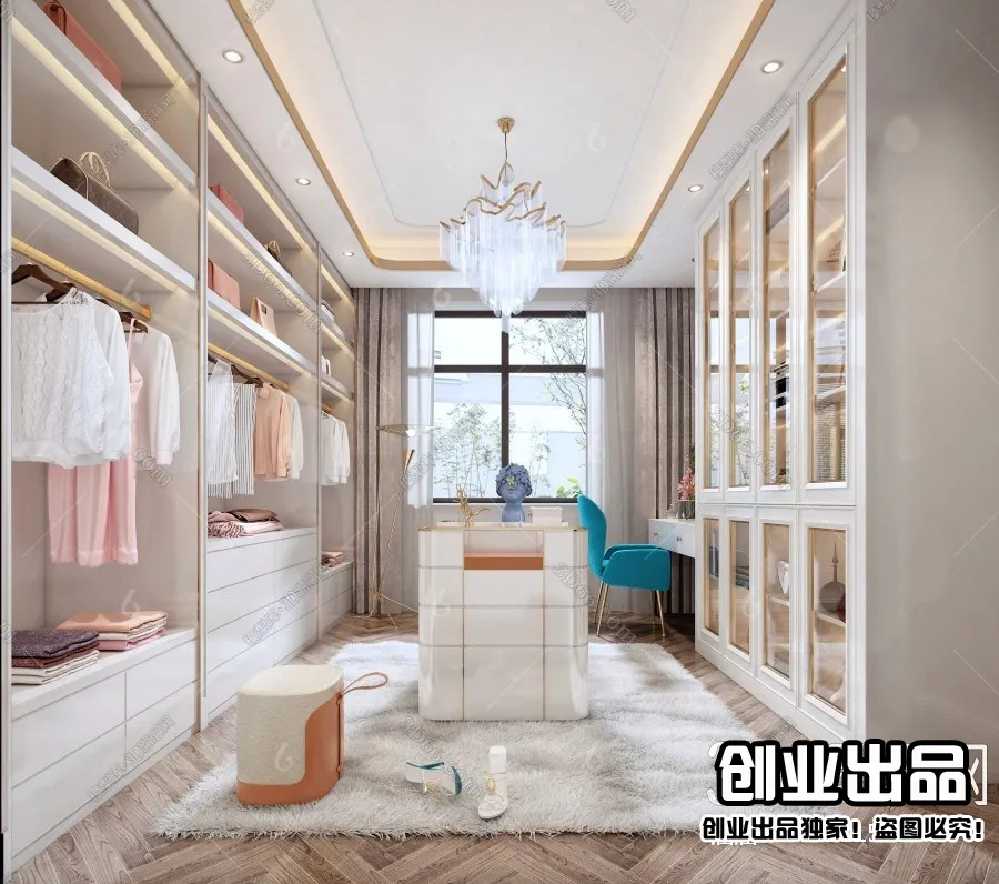 Dressing Room 3D Interior Scene – Modern Style – 019