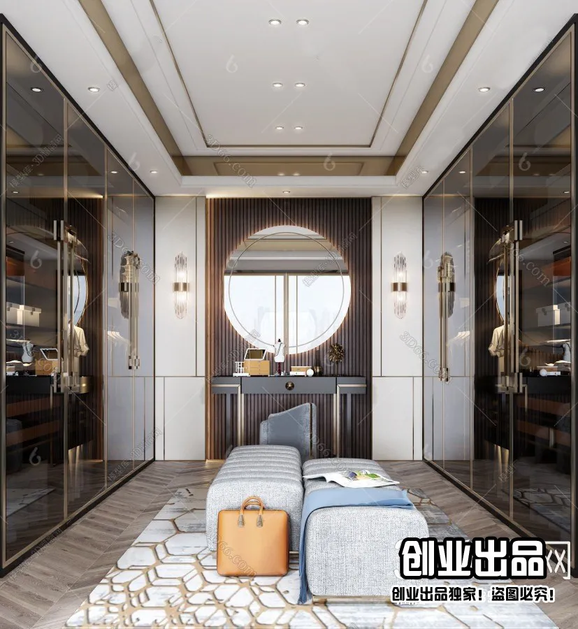 Dressing Room 3D Interior Scene – Modern Style – 022