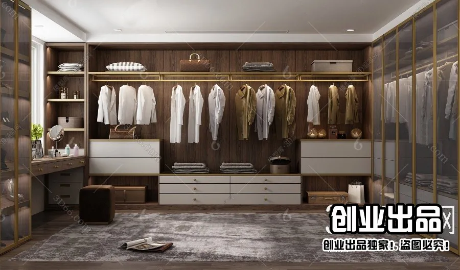 Dressing Room 3D Interior Scene – Modern Style – 025