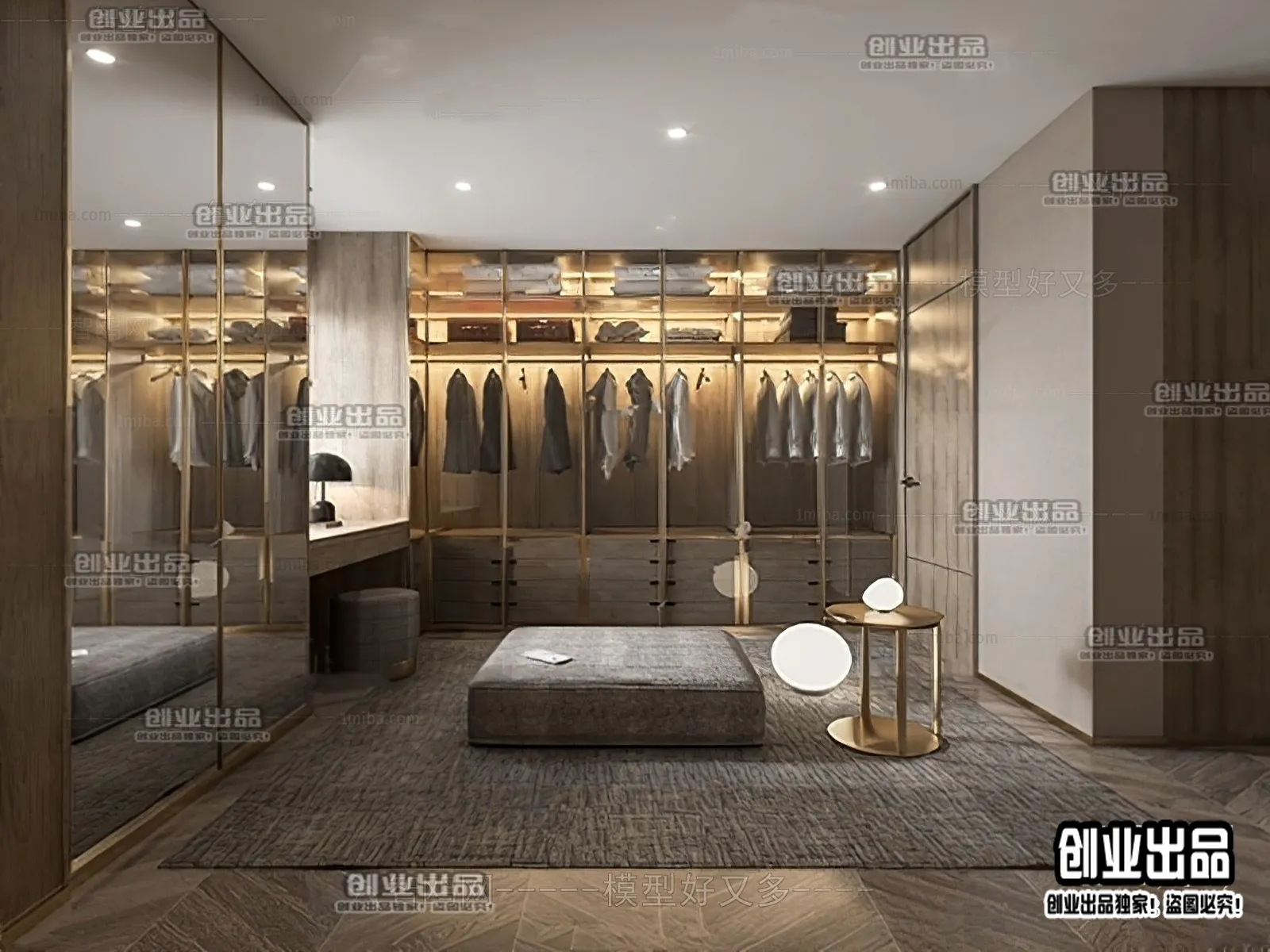 Dressing Room 3D Interior Scene – Modern Style – 026