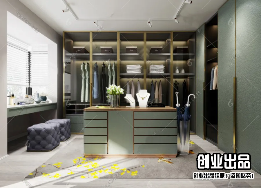 Dressing Room 3D Interior Scene – Modern Style – 027