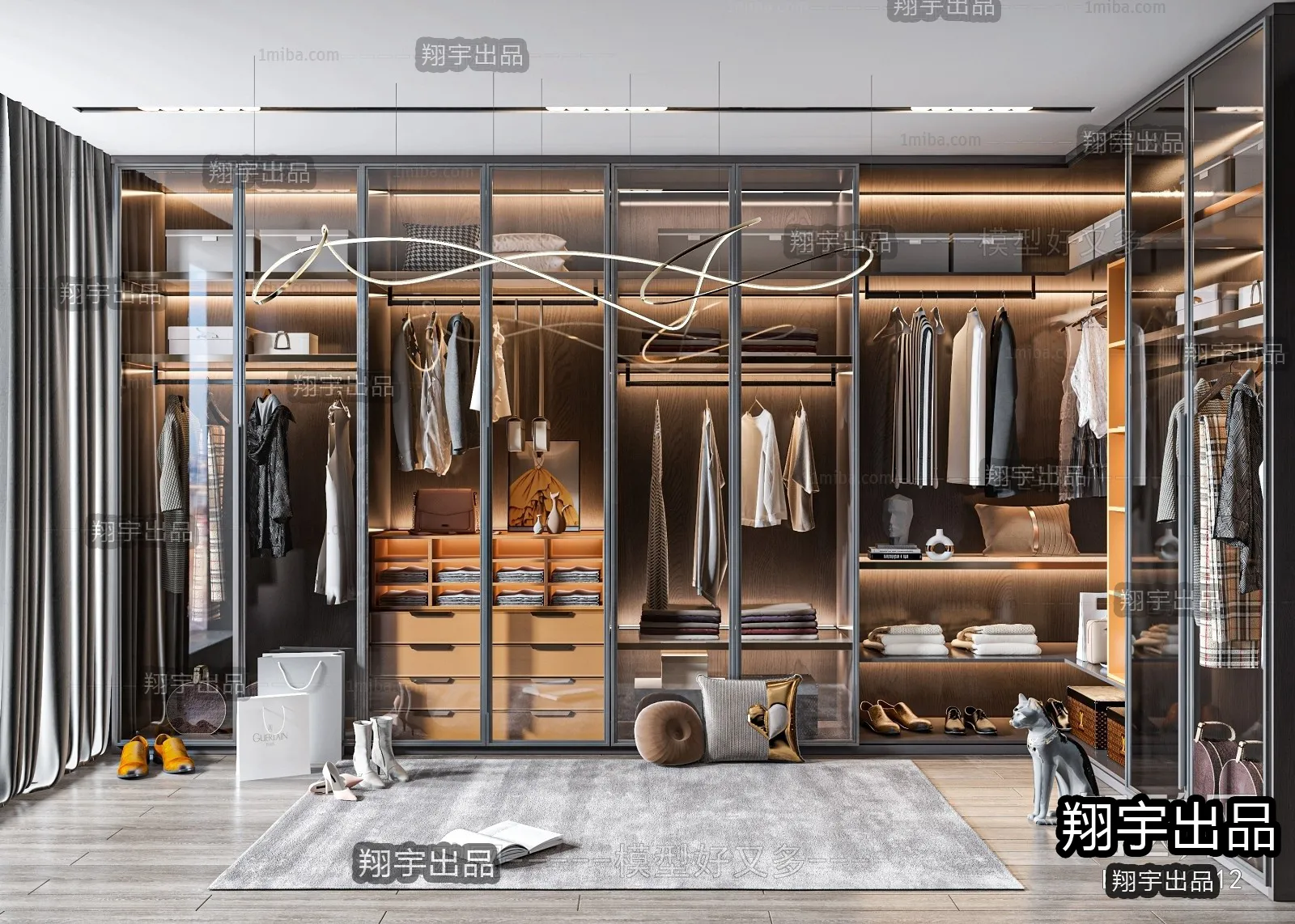 Dressing Room 3D Interior Scene – Modern Style – 029