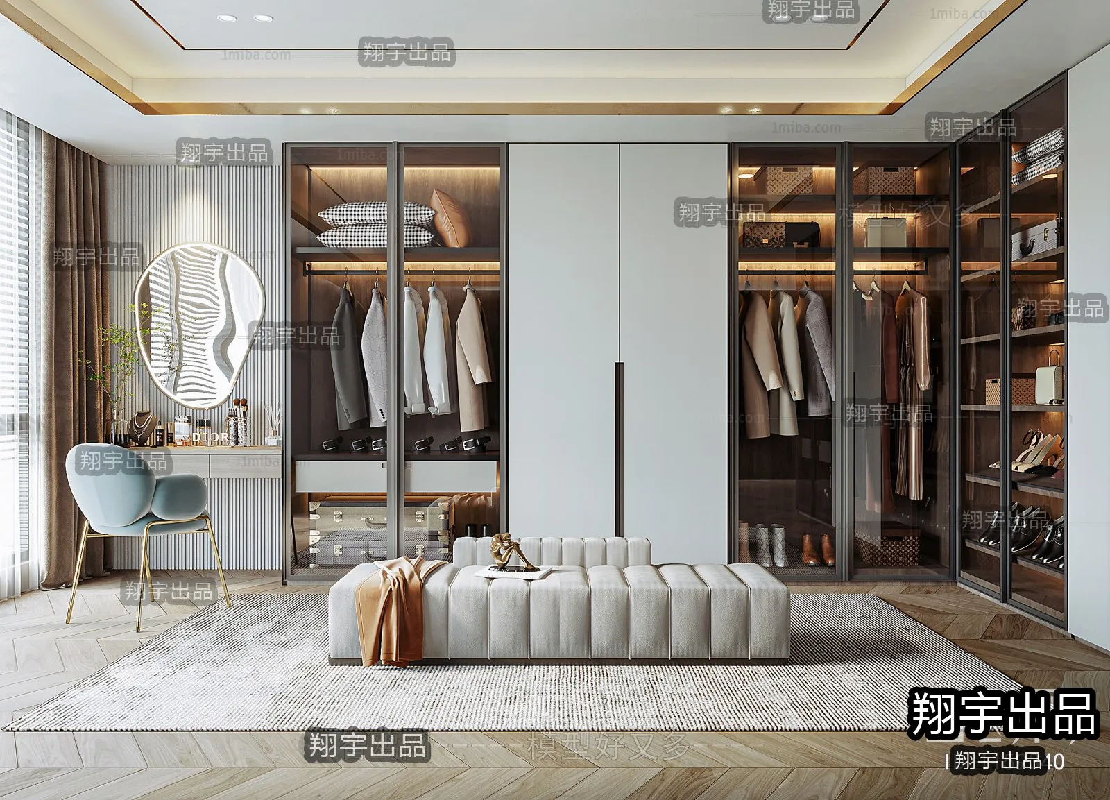 Dressing Room 3D Interior Scene – Modern Style – 030