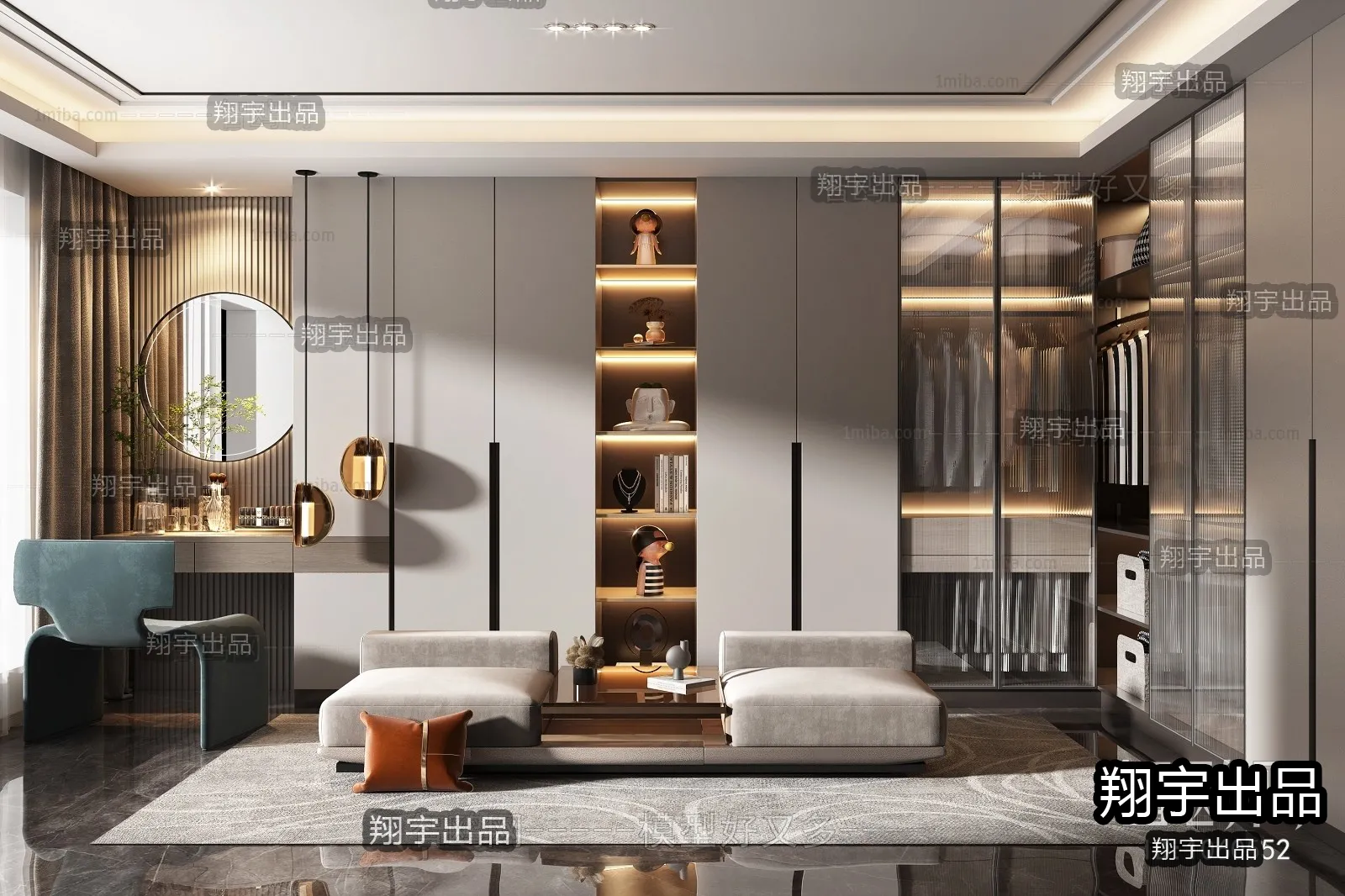 Dressing Room 3D Interior Scene – Modern Style – 031