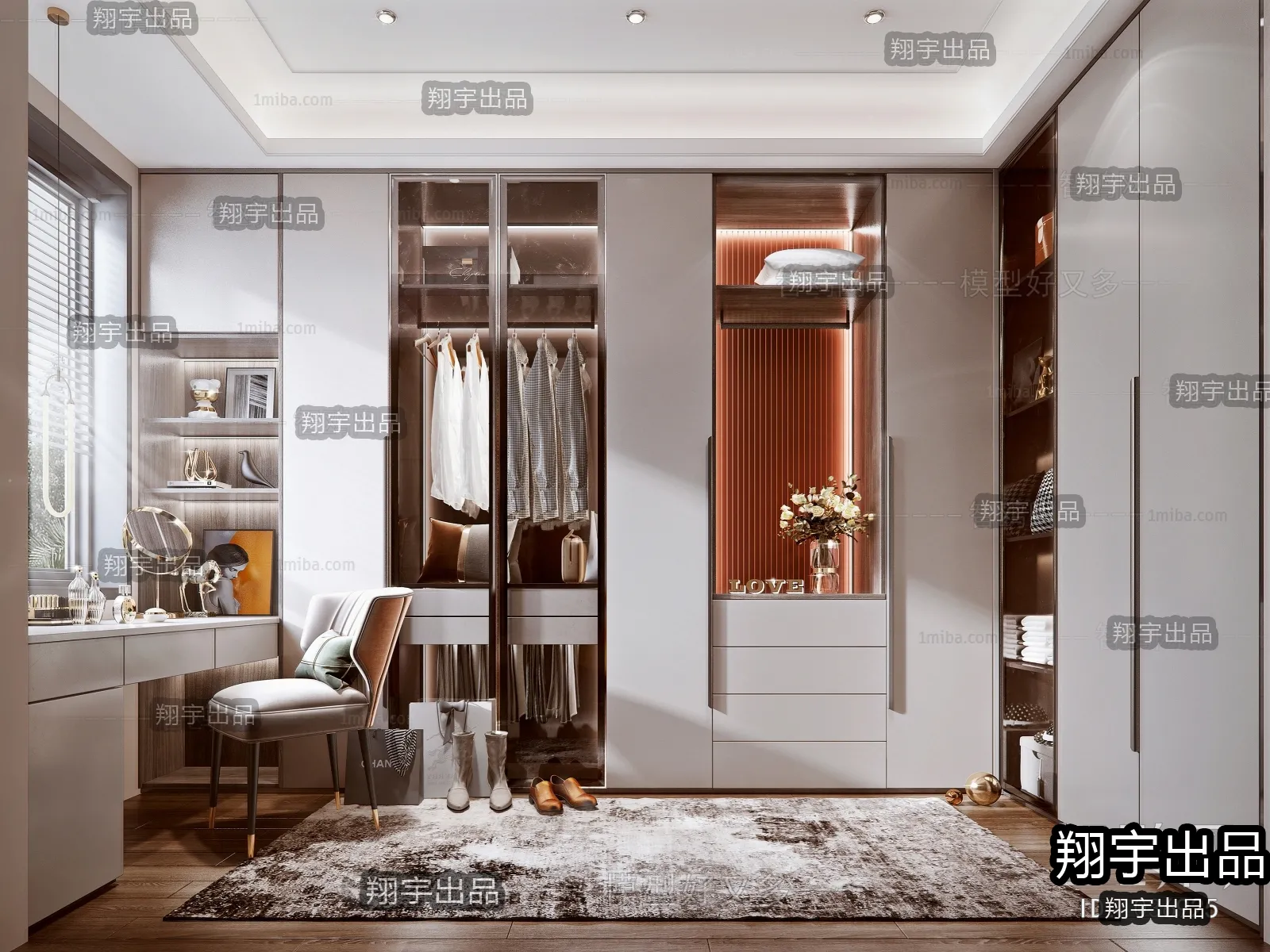 Dressing Room 3D Interior Scene – Modern Style – 033