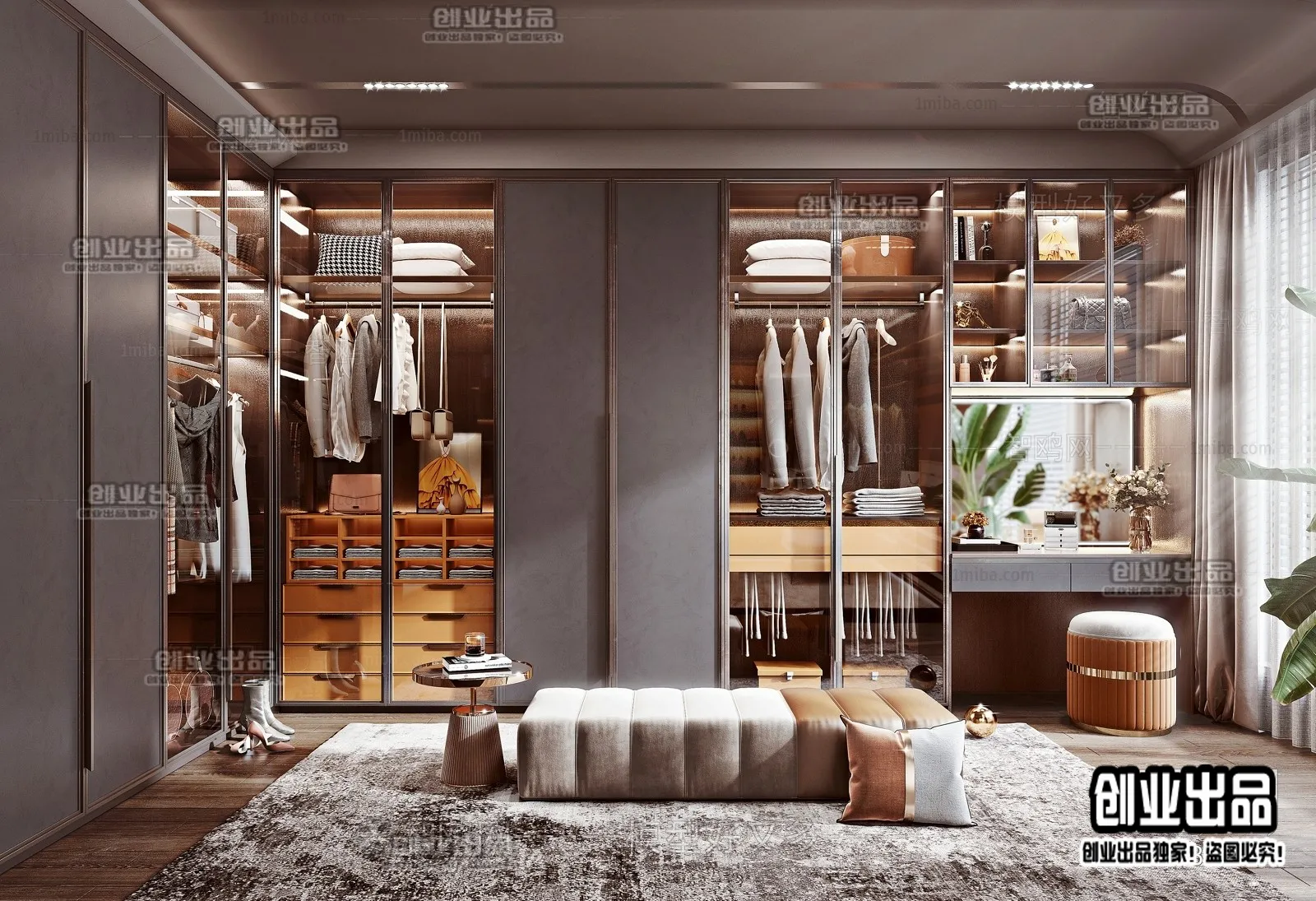 Dressing Room 3D Interior Scene – Modern Style – 034