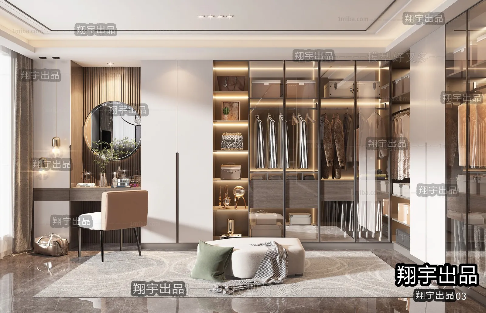 Dressing Room 3D Interior Scene – Modern Style – 035