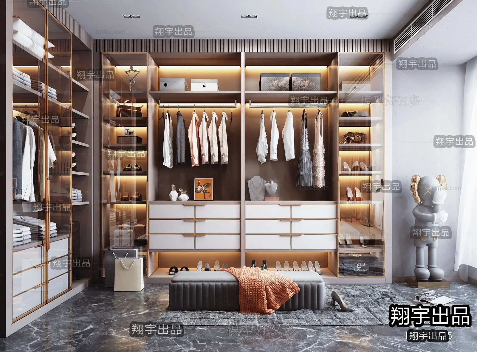 Dressing Room 3D Interior Scene – Modern Style – 037