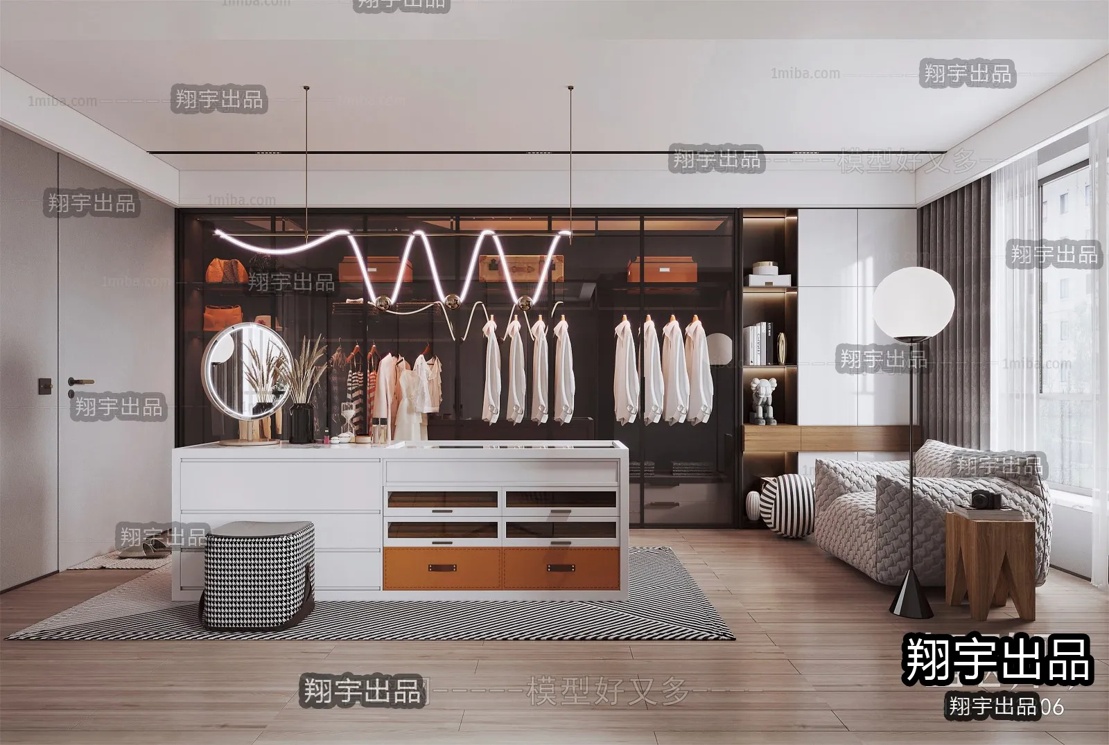 Dressing Room 3D Interior Scene – Modern Style – 039