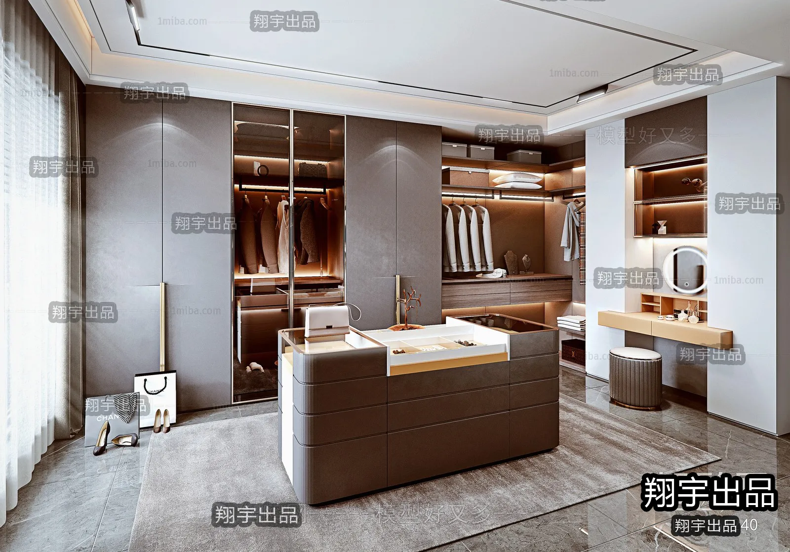 Dressing Room 3D Interior Scene – Modern Style – 040