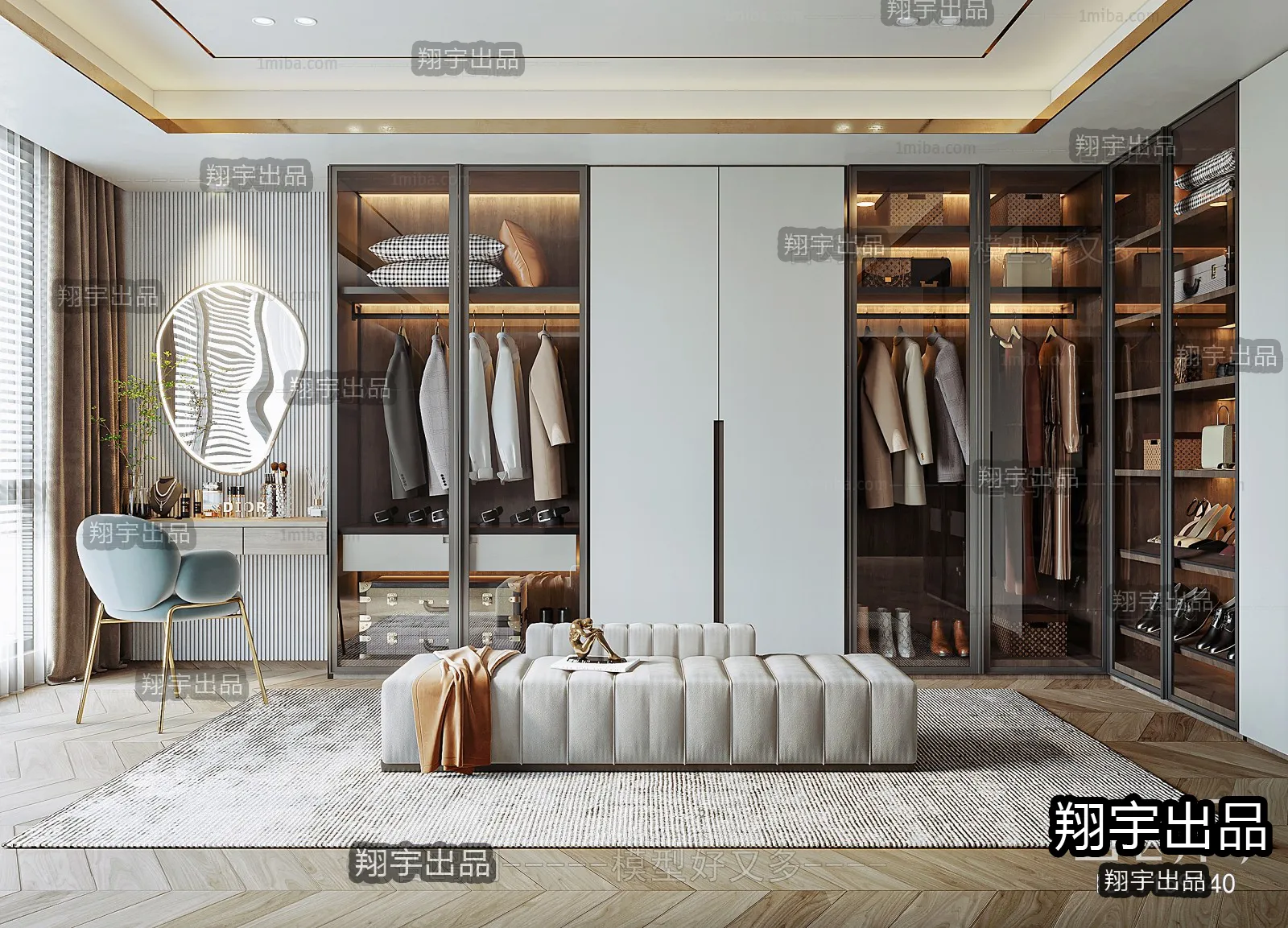 Dressing Room 3D Interior Scene – Modern Style – 041