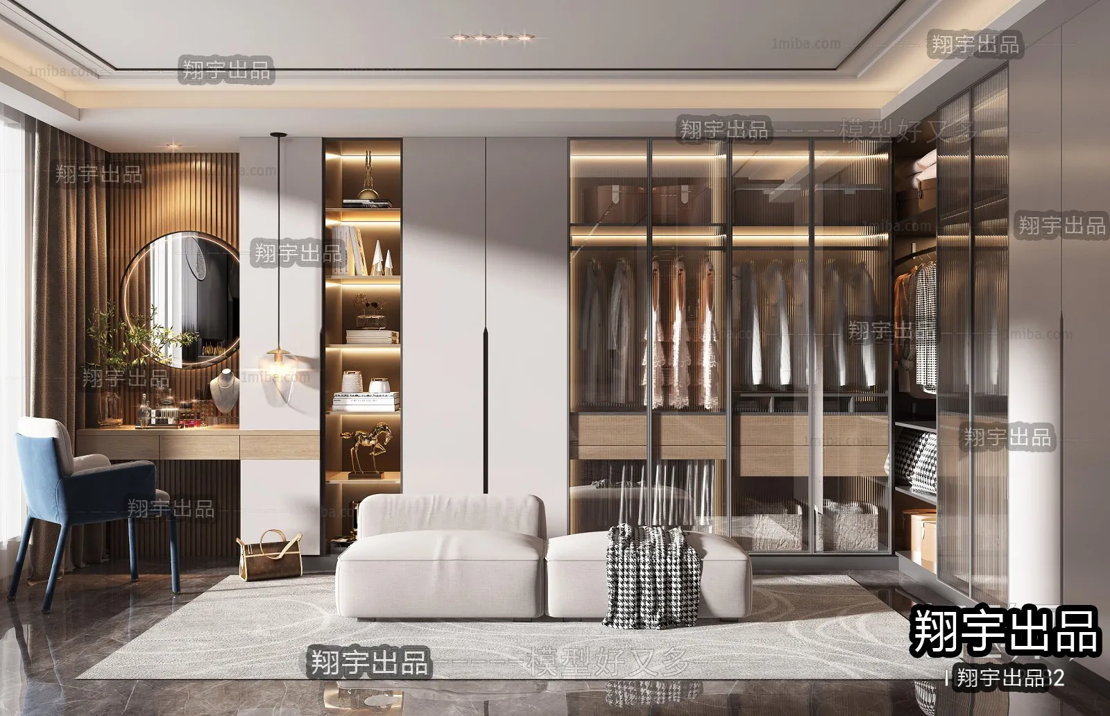 Dressing Room 3D Interior Scene – Modern Style – 044