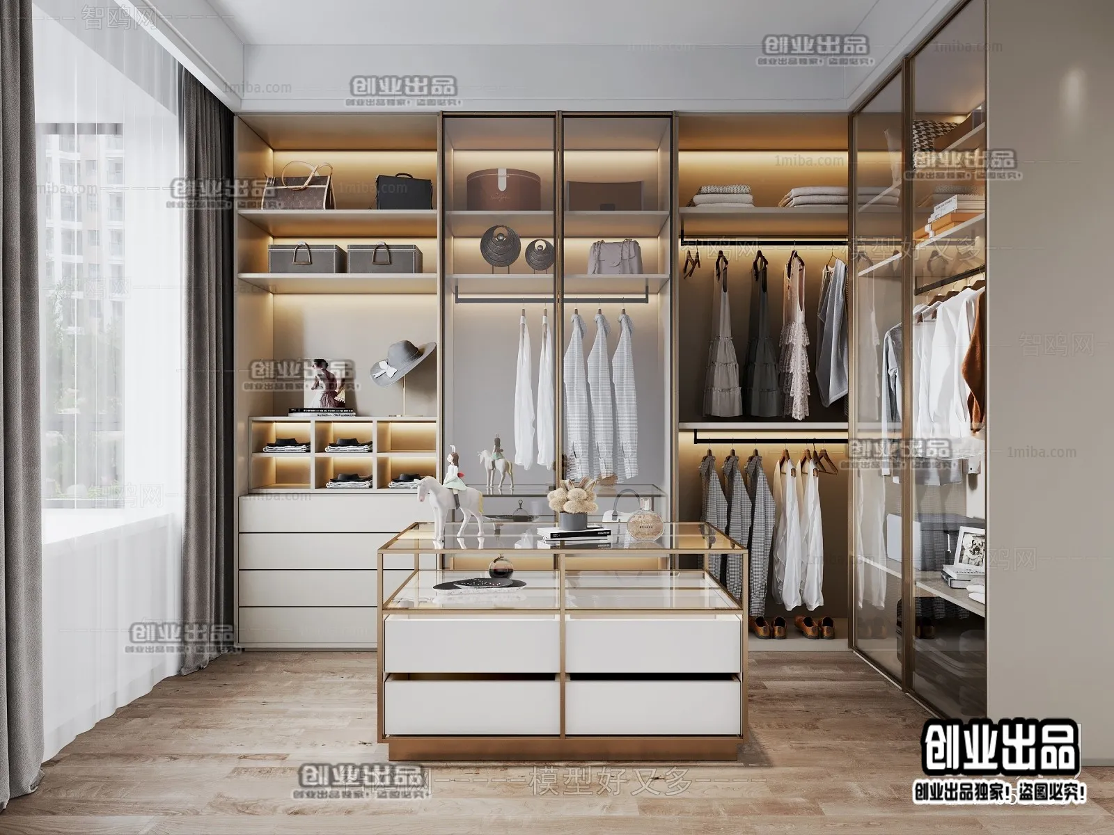 Dressing Room 3D Interior Scene – Modern Style – 048