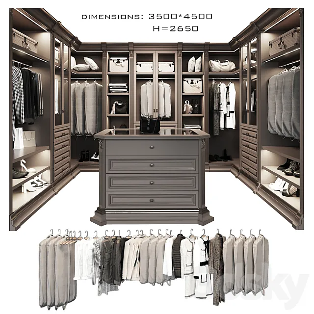 Dressing room Benedetti luxury 3. 3ds Max