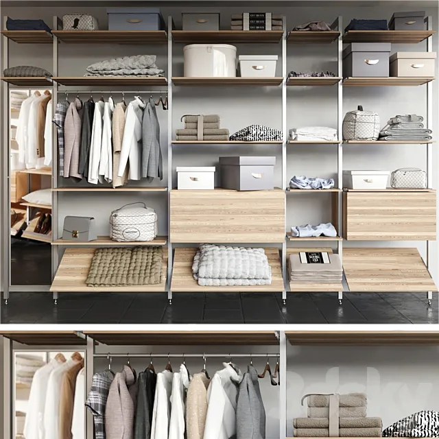 Dressing room with clothes. shoes. and other clothes. clothing 3DSMax File