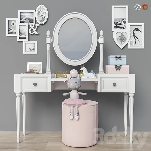 Dressing table (2 options for children. for adults) set 19 3DSMax File