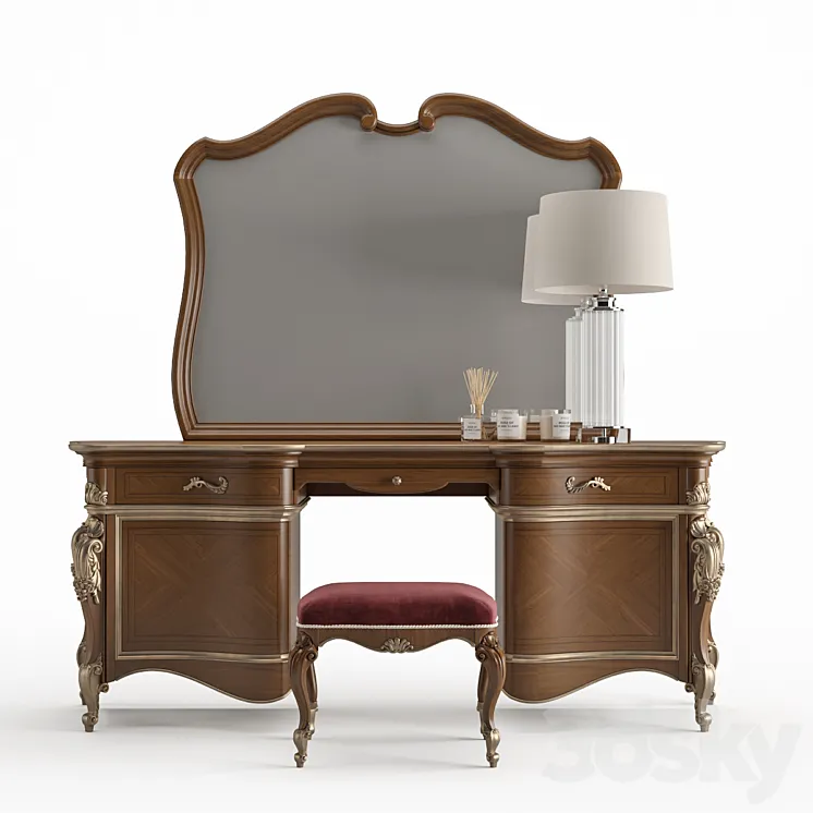 Dressing table Arve Style Luigi_XXI with pouf 3DS Max