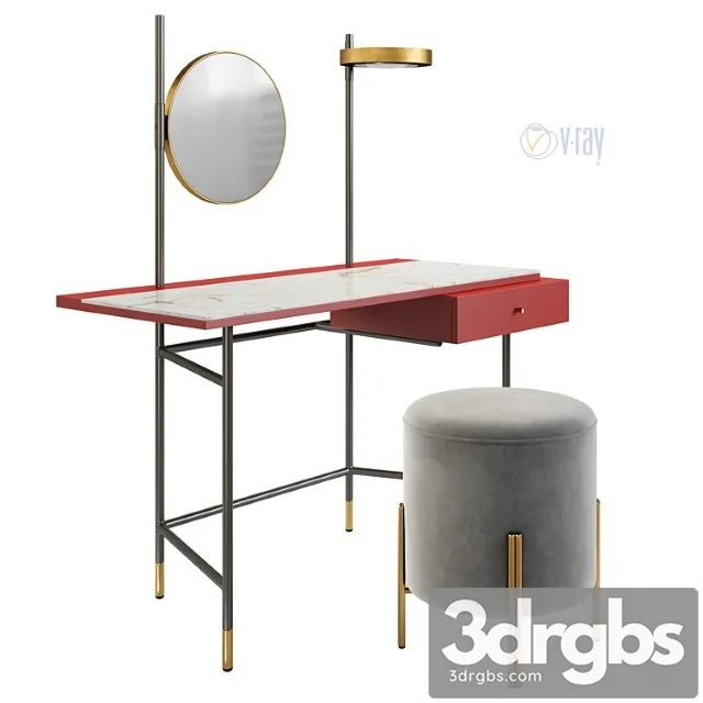 Dressing table bontempi vanity. puffoso pouf. verpan stool series 430 2 3dsmax Download