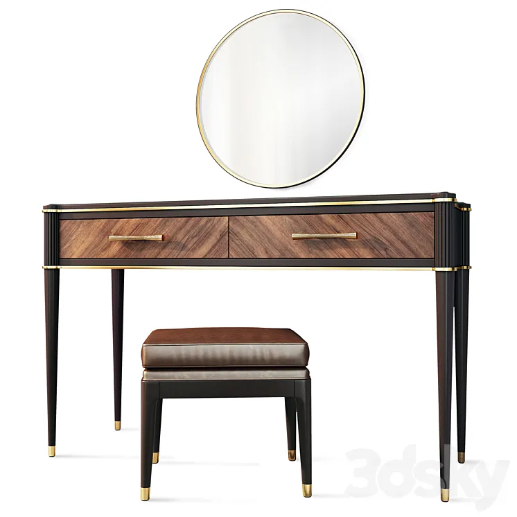 Dressing table \/ console with mirror Venice. Dressing table vanity by Classico Italiano 3DS Max
