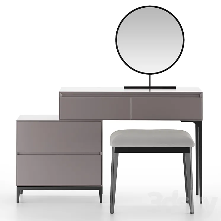 Dressing table HOMARY Gray Makeup Vanity Set 3DS Max Model