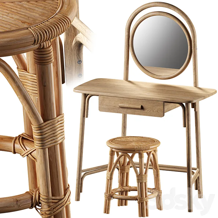 Dressing Table Marika and Chair Katni La Redoute Interieurs 3DS Max Model
