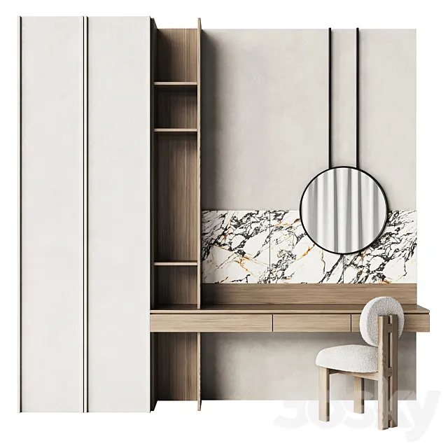 Dressing table with marble trim 3ds Max