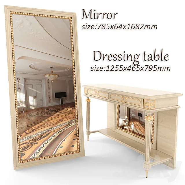 Dressing table with mirror 3DSMax File