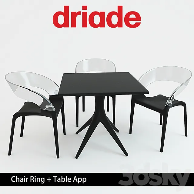 Driade Chair Ring + Table App 3ds Max