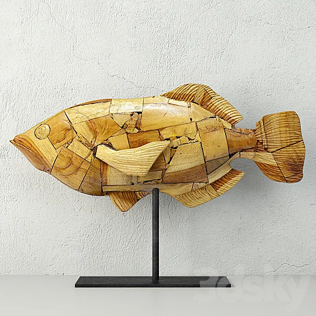 Driftwood Mosaic Fish _ Palecek 3DSMax File